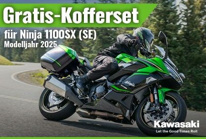 Mehr Platz für Abenteuer: Die Ninja 1100SX (SE) mit gratis Koffersatz 
